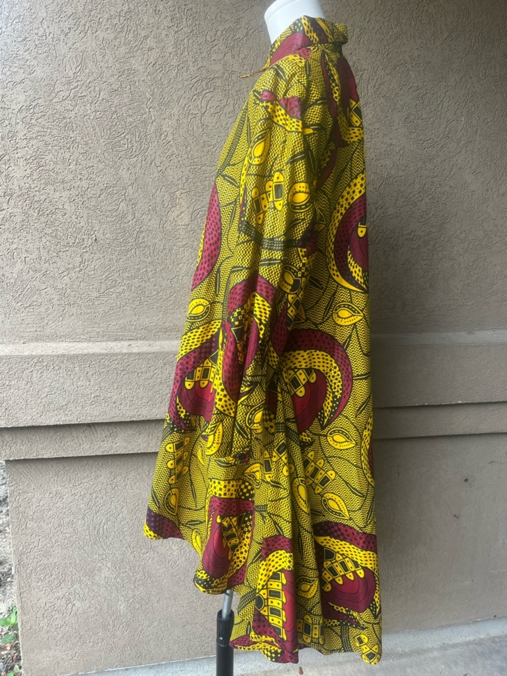 Advance Apparels Yellow & Burgundy Printed High-Low Shirt Dress - Picture 4 of 9